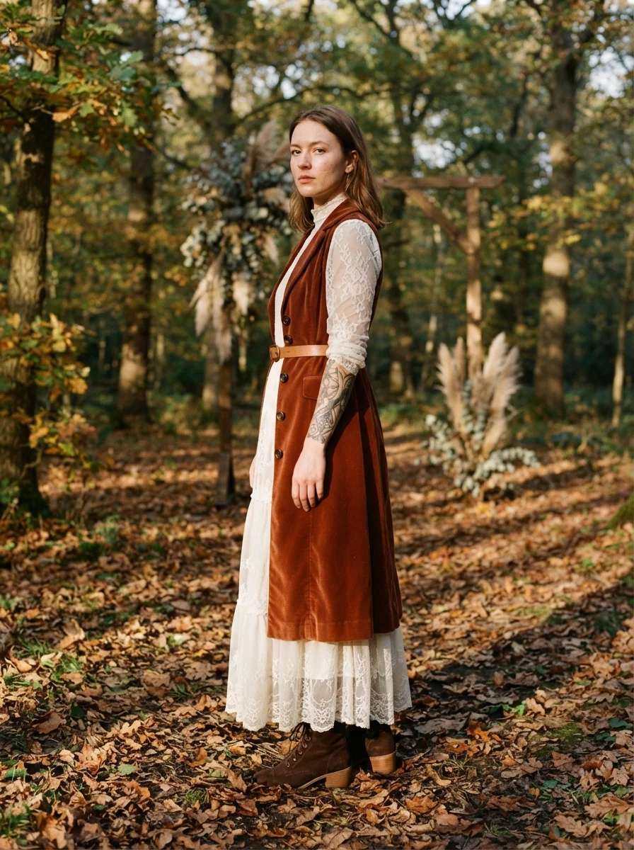 Bohemian Autumn Forest Bride