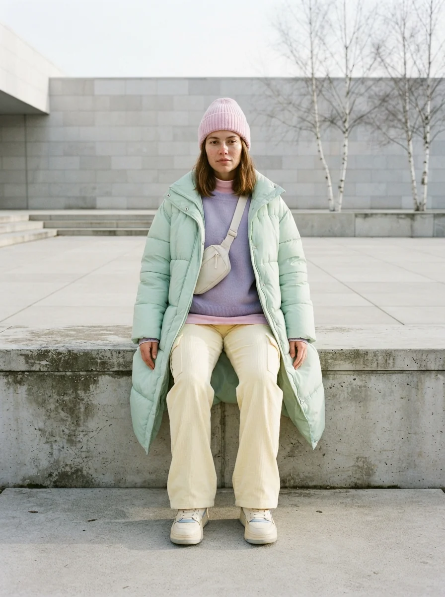 Soft Pastel Winter Streetwear
