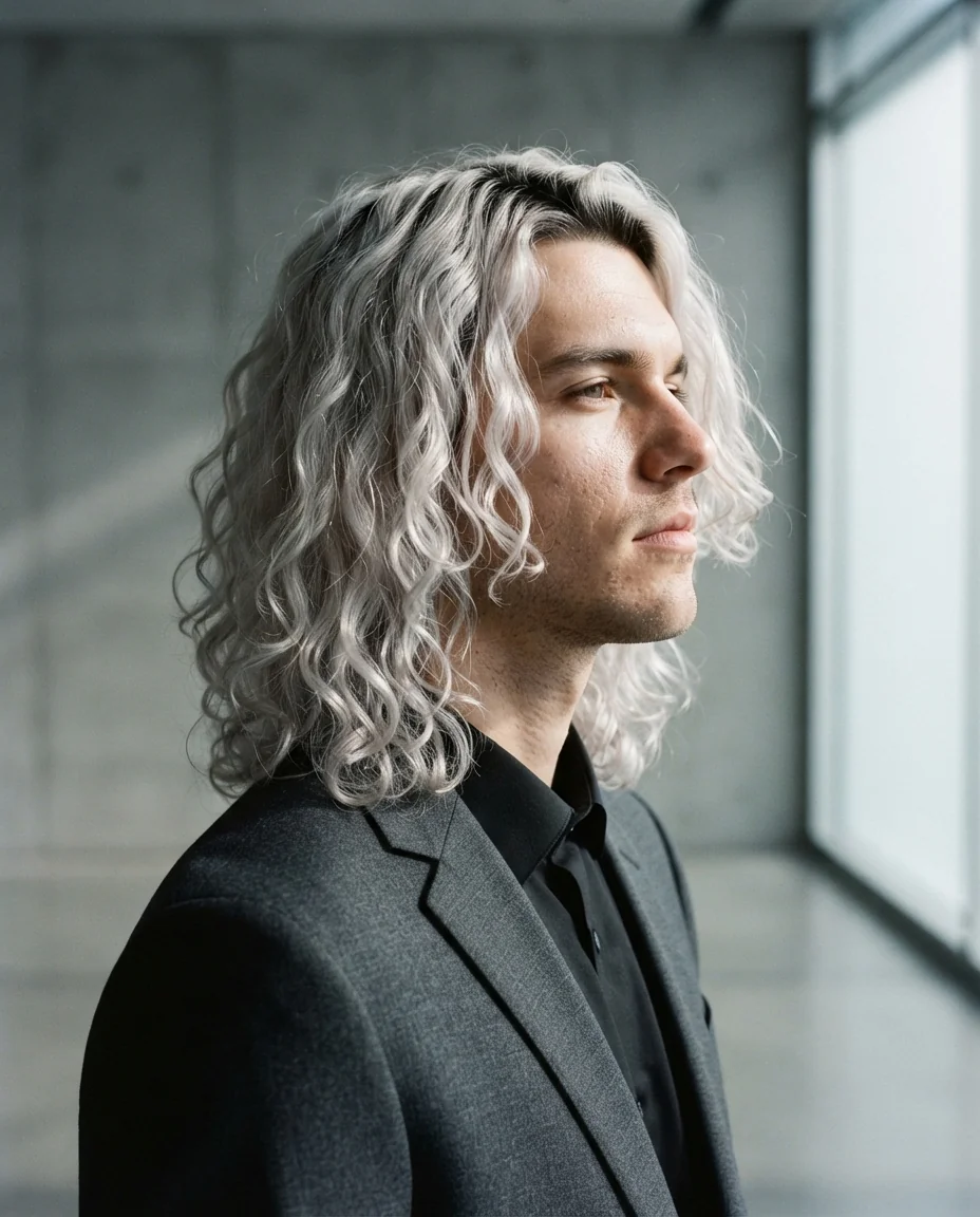High Contrast Platinum Curl