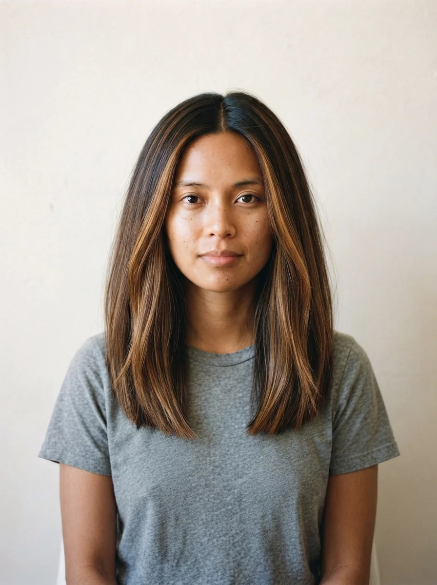 Sleek Caramel Lob