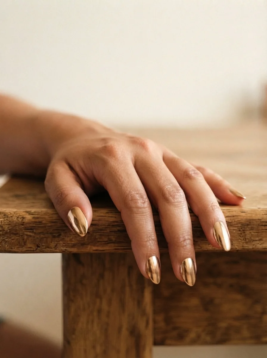Gold chrome almond