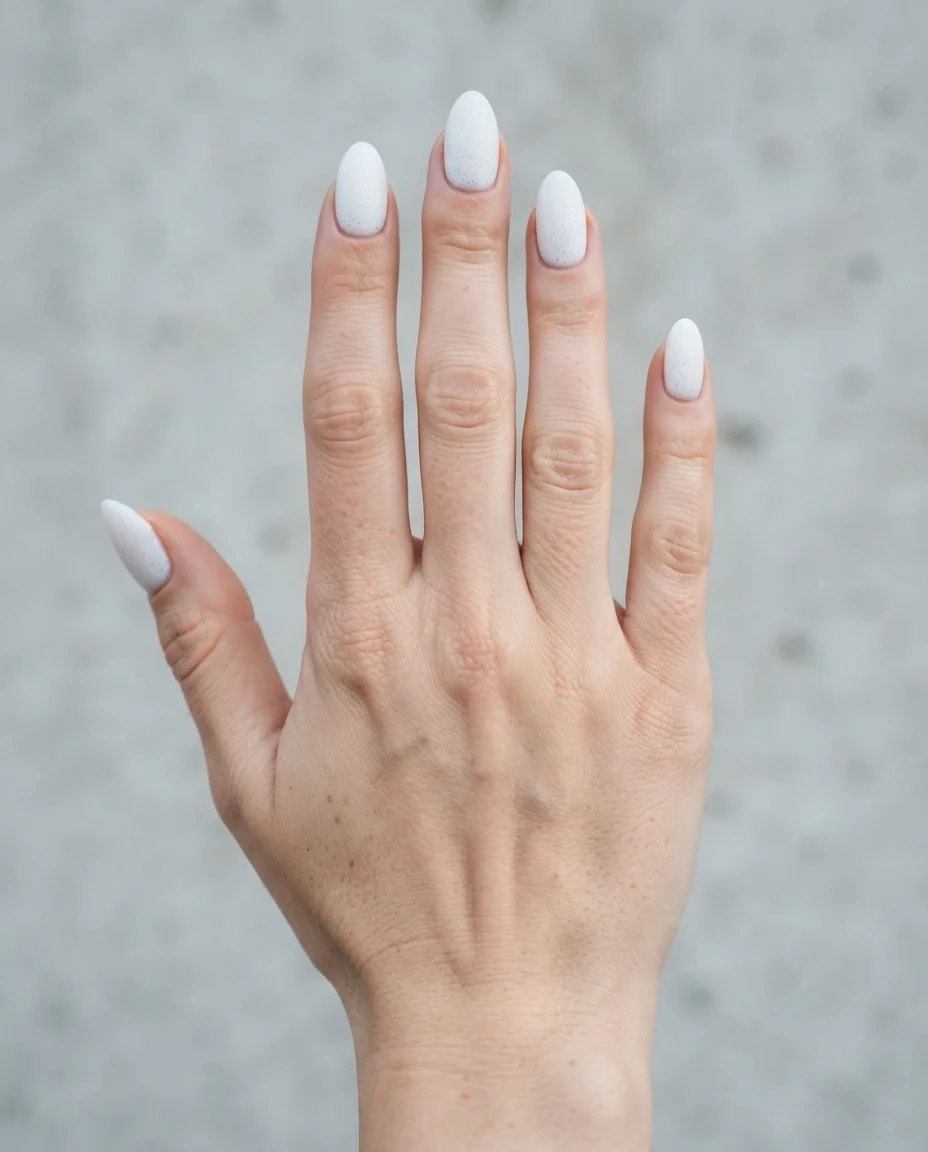 Velvet Frost Almond Nails