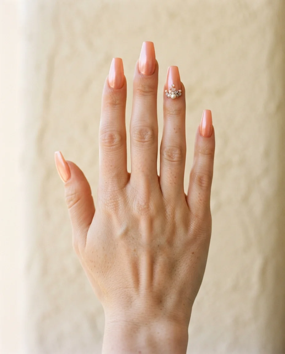 Shimmering Peach Pearl Accent