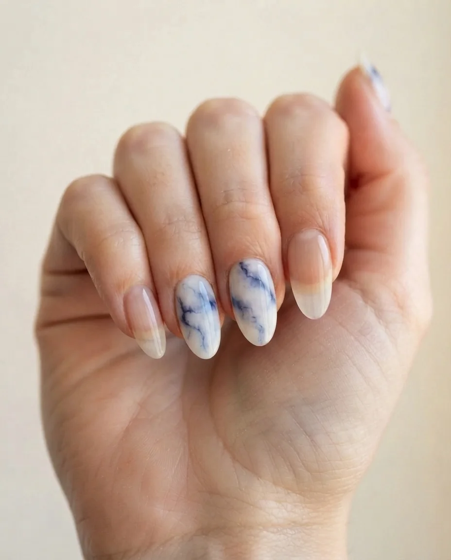 Sheer Indigo Marble