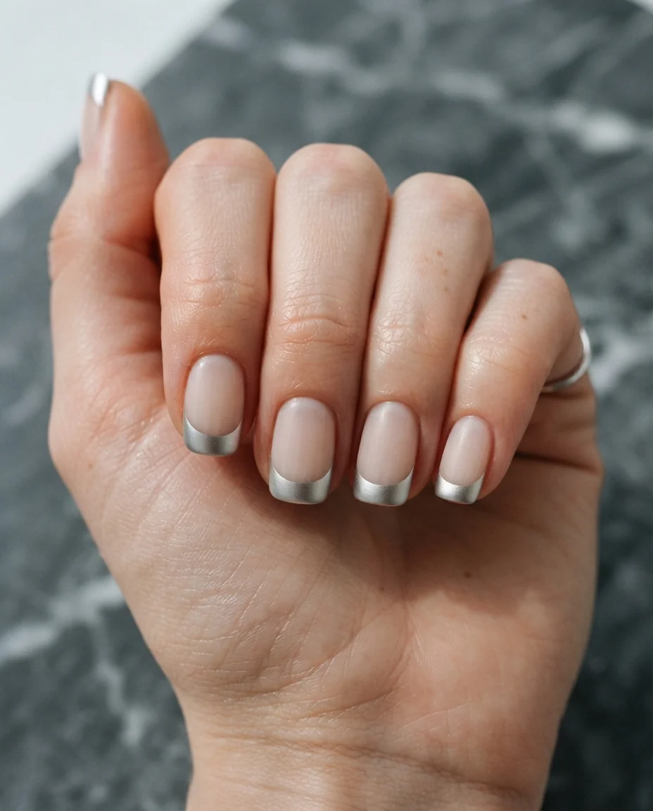 Matte Chrome French Squoval