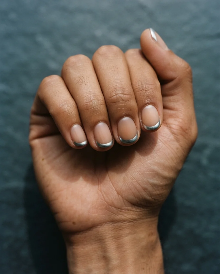 Matte Chrome French Minimalist