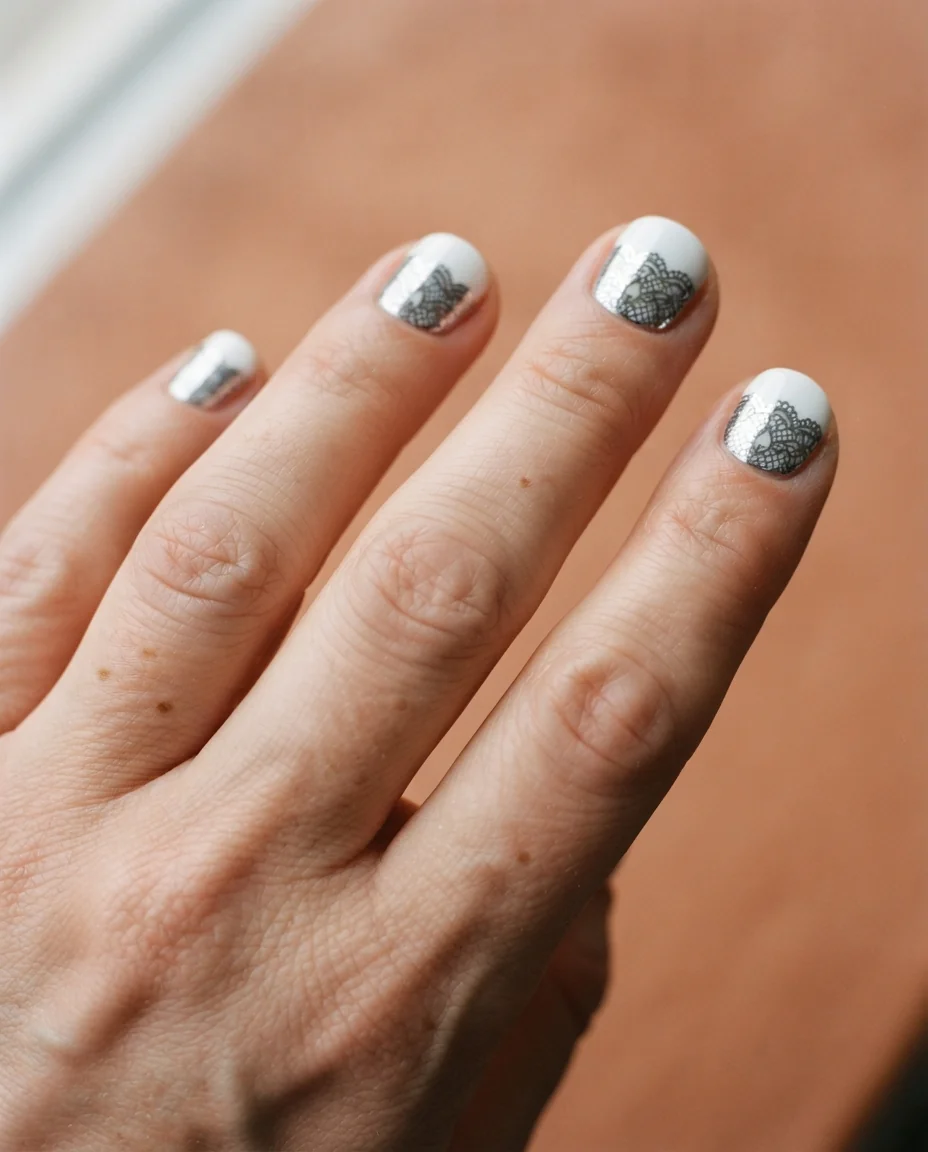 Mirror Chrome White Lace