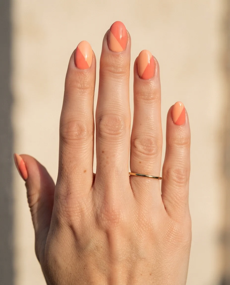 Sharp Peach Geometric Lines