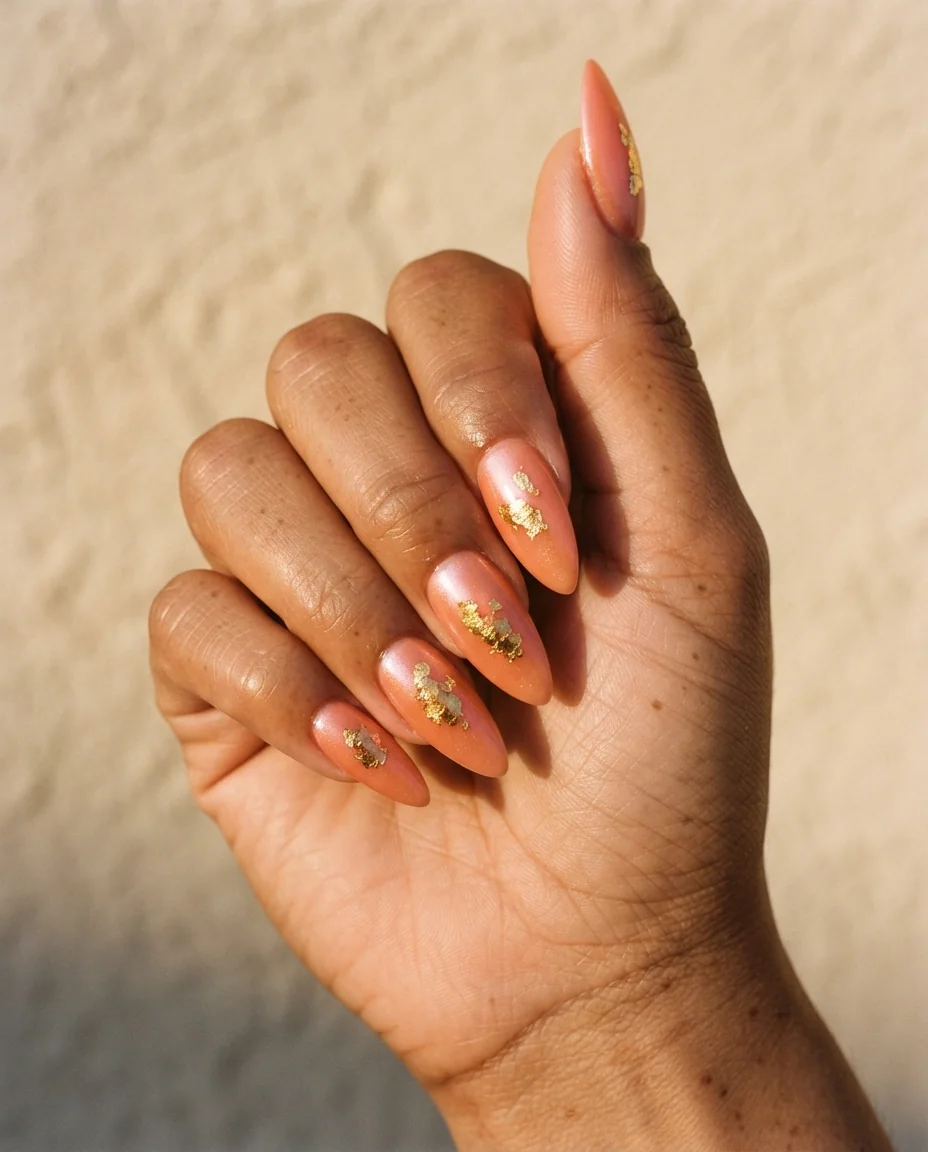 Shimmering Coral and Gold