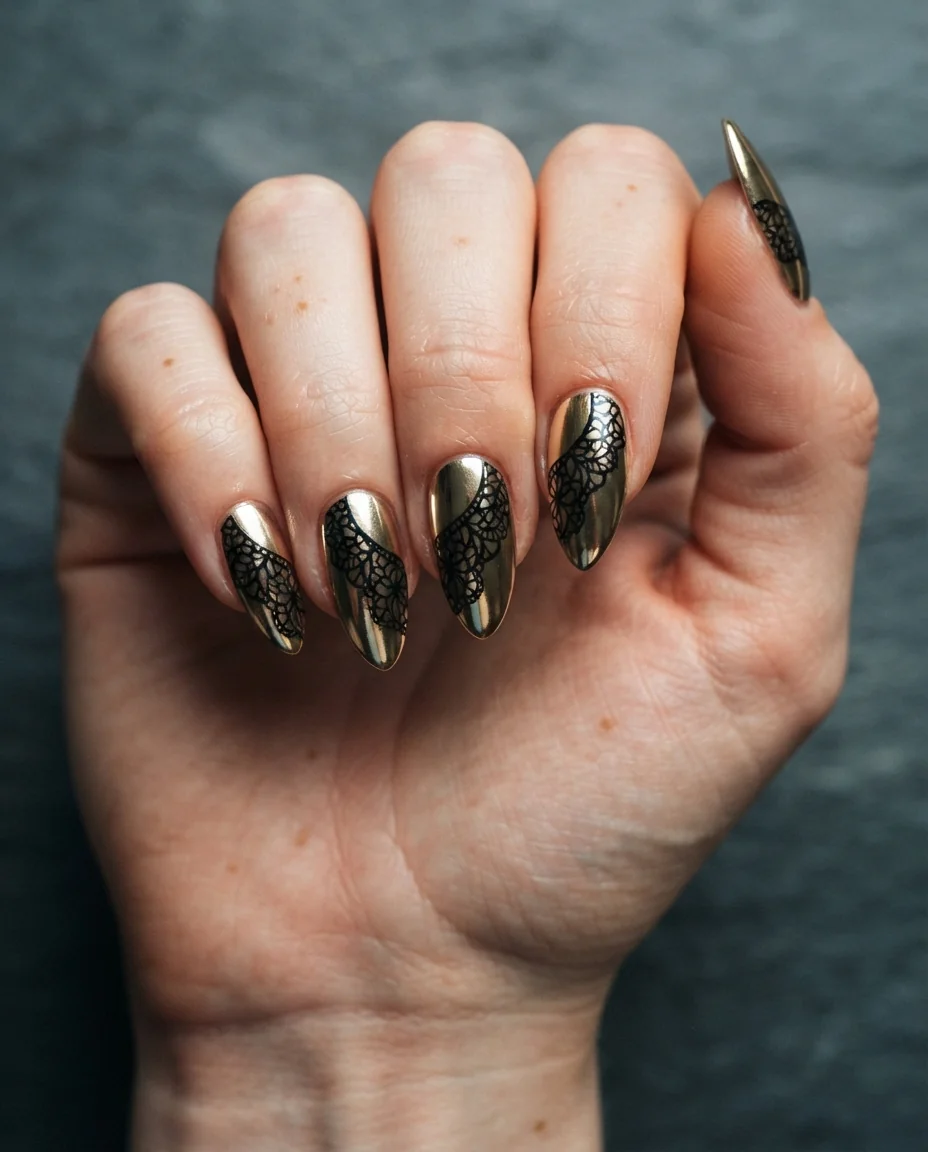 Mirror Chrome Gold Lace