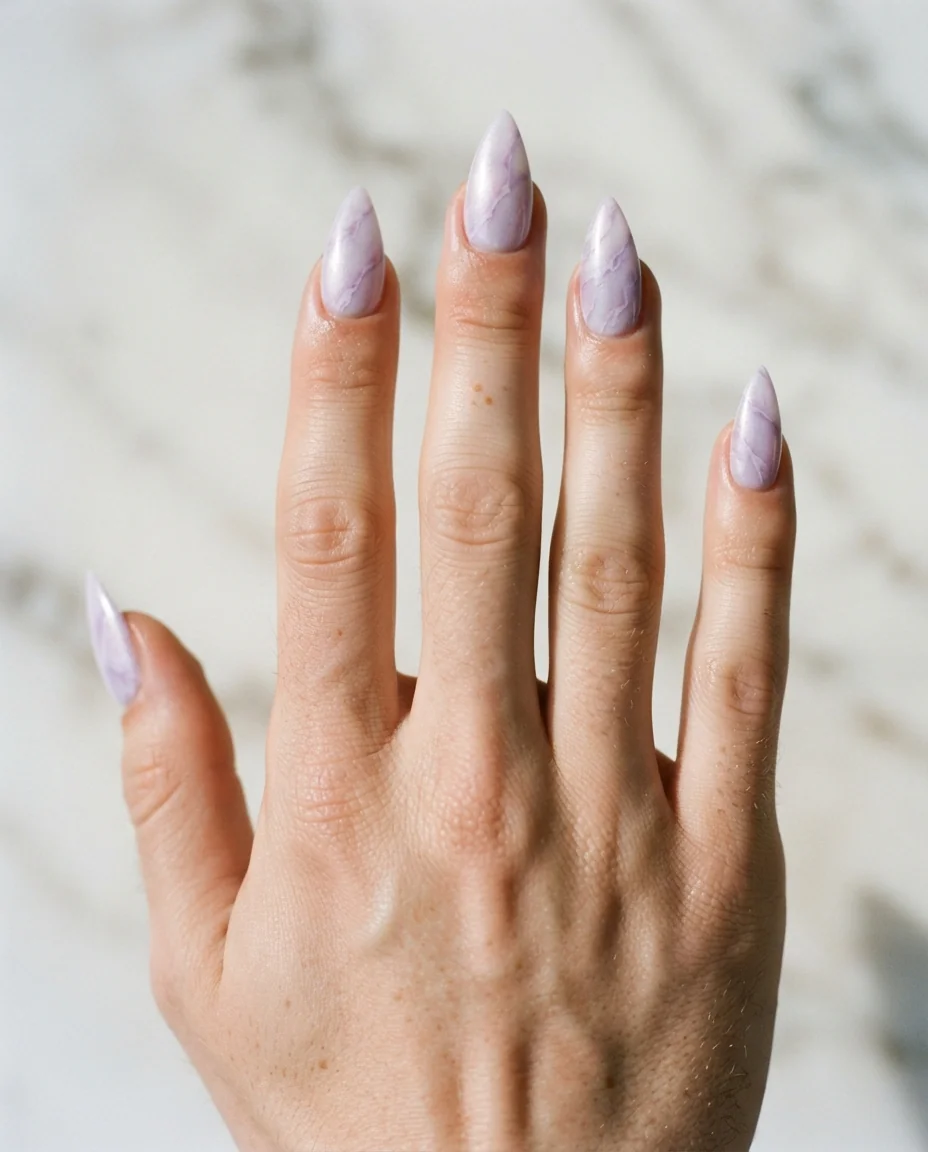 Pearlescent Lavender Marble Stilettos