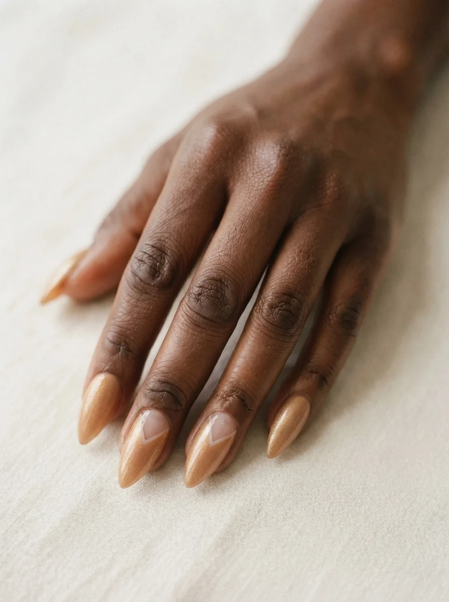 Caramel Shimmer Chevron