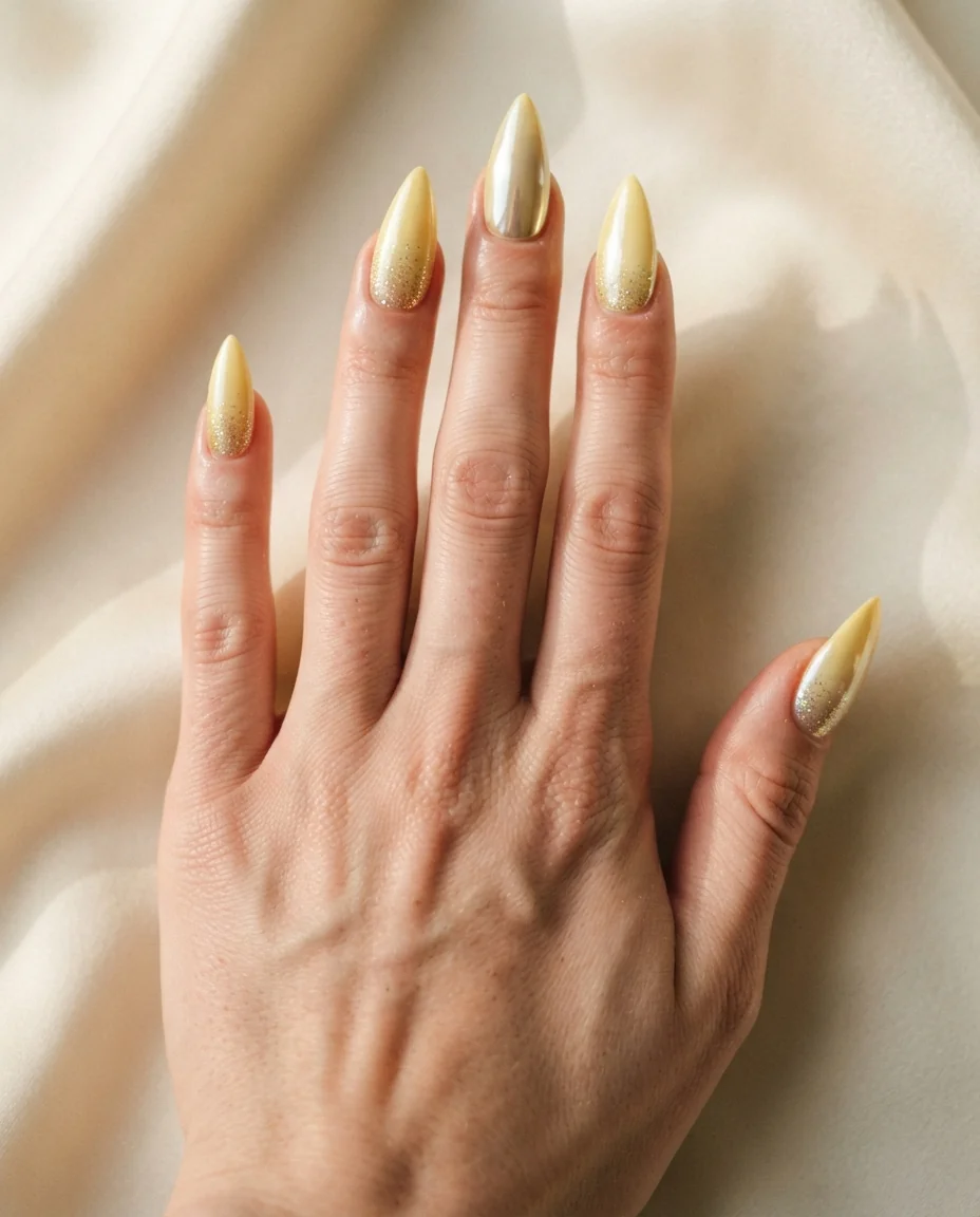 Butter Chrome Stiletto Sparkle