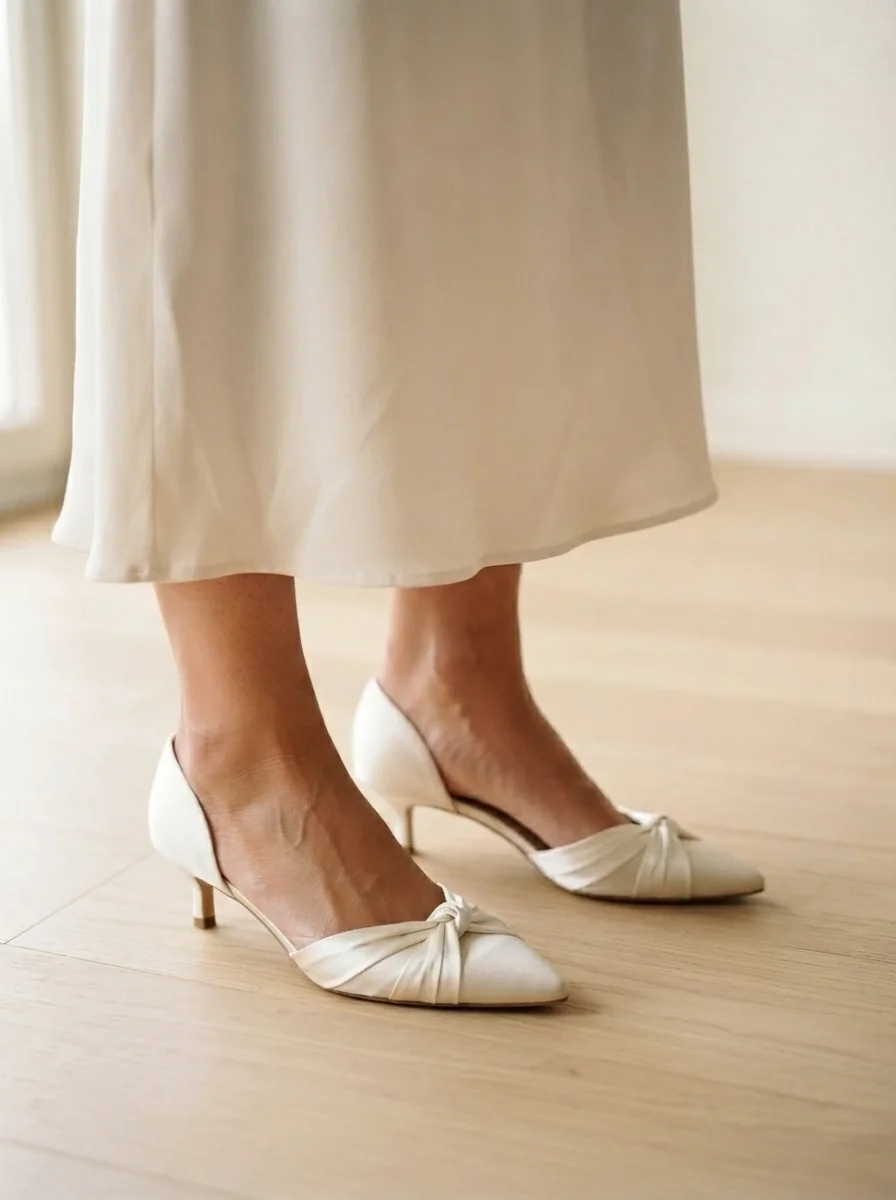 Draped Satin d'Orsay