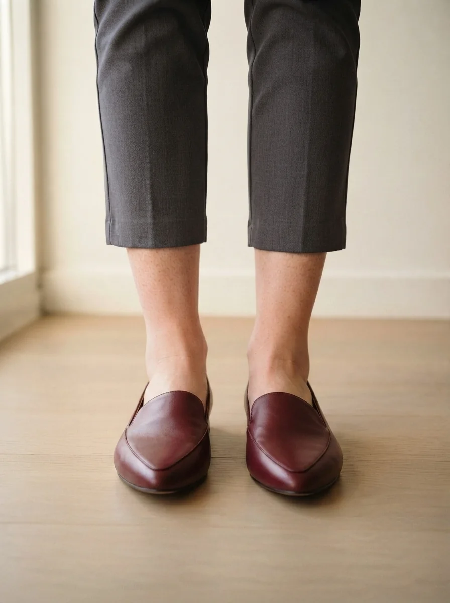 Burgundy Pointed-Toe Loafers